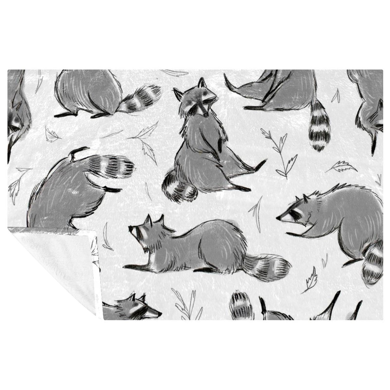 Couverture raton laveur plaid lit canapé chaude douce 150x100