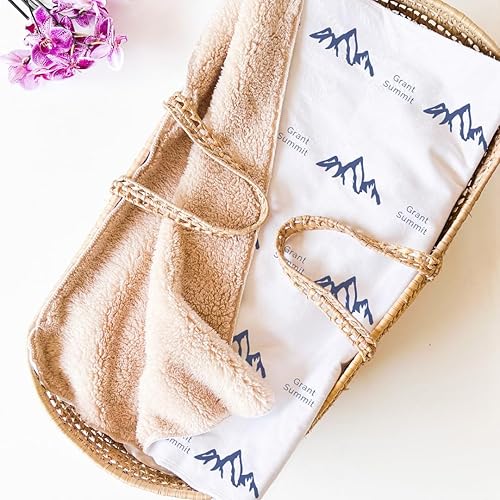 Coca + B Personalized Baby Blanket - Customized Mountains Newborn Receiving for Girls & Boys, Custom Adventure Nursery Gift, Customizable With Name