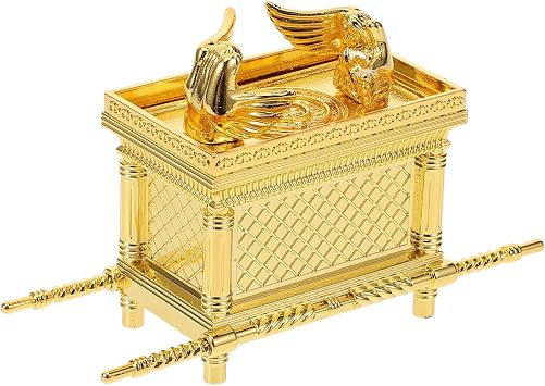Kichvoe Ark of Covenant Mini Model El Arcadel Pactode Israel Ark of Religious Statue Holy Jewish Testimony Judaica Testimony Tabletop Decor, 3.74 * 2.36 * 1.37inch