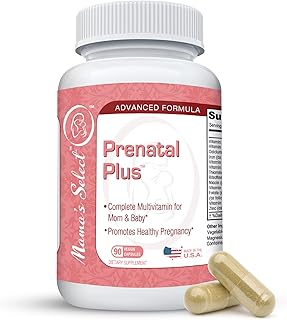 Mama’s Select Prenatal Plus, Natural Prenatal Vitamins for Women, 1 a Day Serving, Methylfolate Complete Vitamins for Pregnant Women and Women Trying to Conceive - Easy to Swallow - 90 Veggie Capsules