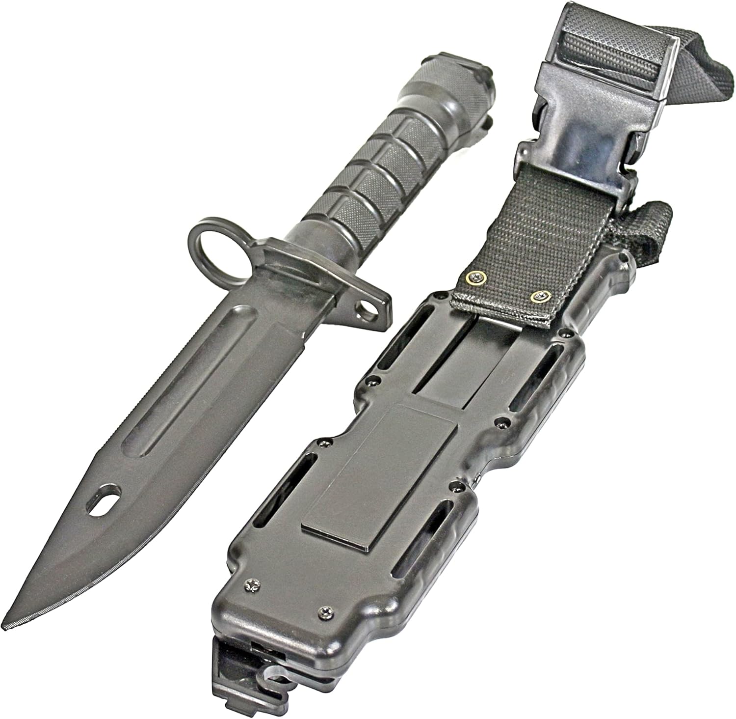 Rubber Knife Training Airsoft with Sheath Dummy Plastic Dagger Flexible Soft Fixed Blade for Prop Halloween Martial Arts Pretend Play Cosplay Costume 11.75 inch