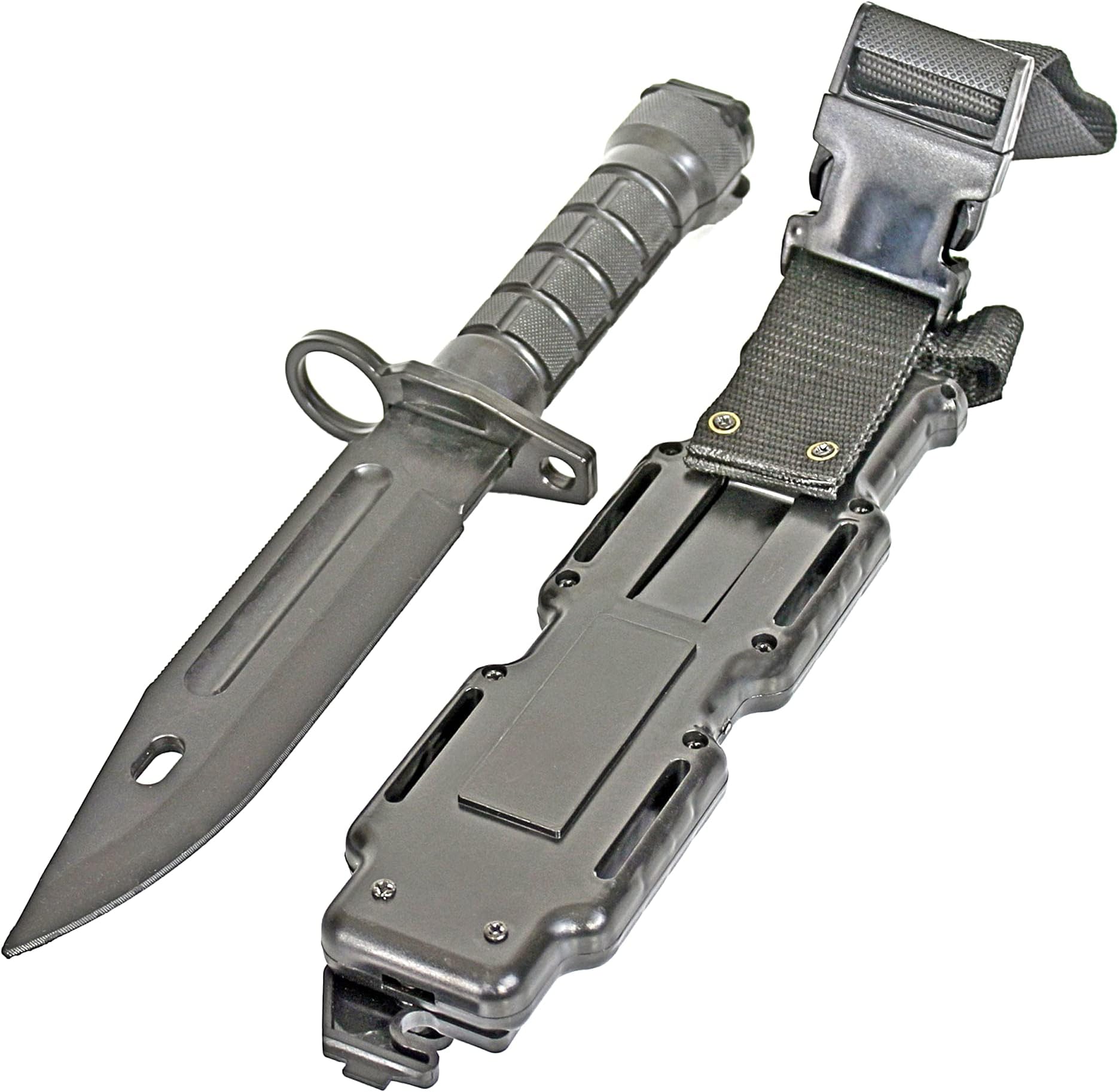 MetalTac Rubber Knife Training Airsoft with Sheath Dummy Plastic Dagger Flexible Soft Fixed Blade for Prop Halloween Martial Arts Pretend Play Cosplay Costume 11.75 inch