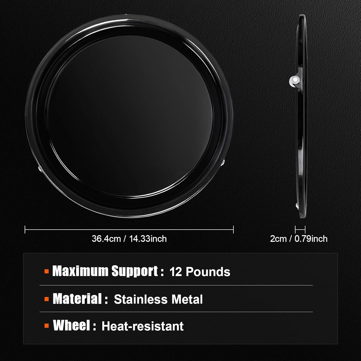 00795449 Turntable Tray Replacement Fits for Bosch Microwave Ovens Select Models | Metal Black Plate 795449