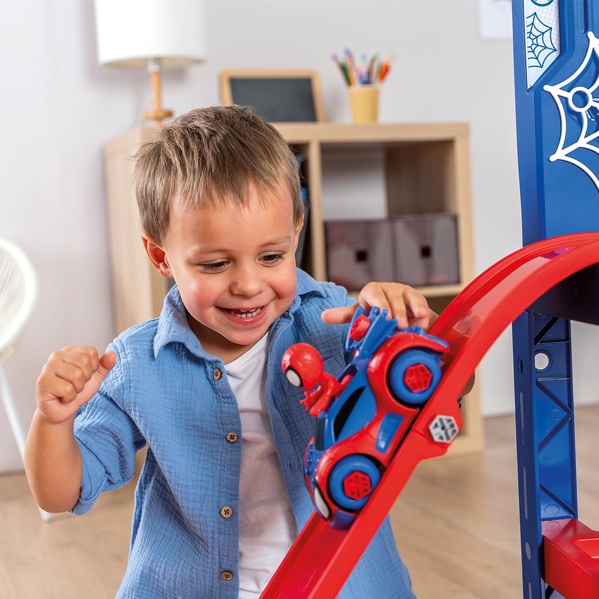 Smoby - Spidey - Bricolo Center - Fai da te - Numerose funzioni di gioco - Auto da montare - 90 accessori - Dai 3 anni - Prodotto in Francia