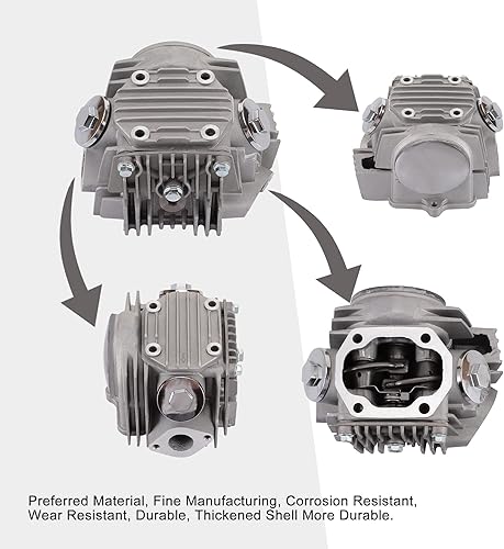 Miniatura 3 de Cabeza de cilindro Goofit completa para motor de 4 tiempos de 6.71 pulgadas cúbicas para bicicletas todoterreno Culata+Juntas