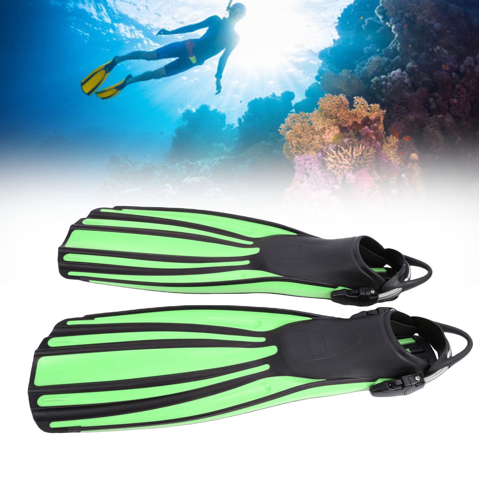 SENECESLI Pinne per Immersione, Pinne per Immersioni Subacquee Professionali con Cinghie in TPR Regolabili per Nuoto, Snorkeling e Surf