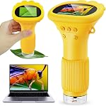 Microscope for Kids, Ashfly Portable Microscope 2" HD Screen 1000X Zoom Handheld Digital Microscope Miniscope Camera Compatible with PC, 2026 Easter Birthday Gift for Kids - Orange
