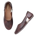 STELWAY Women's Breathable Laser Cut Round Ballet Flats | Stylish Tan & Chestnut Brown Side Open Bellies | Comfortable, Flexible Slip-On Ballerina Shoes for Office & Casual Wear gallery image