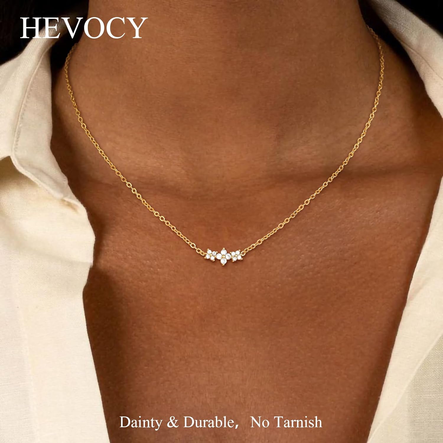 Gold Choker Necklace for Women, Dainty 14K Gold Plated Charm Necklace, Minimal Stackable Jewelry for Daily Wear, Valentine’s Day and Mother’s Day Gift - Image 3