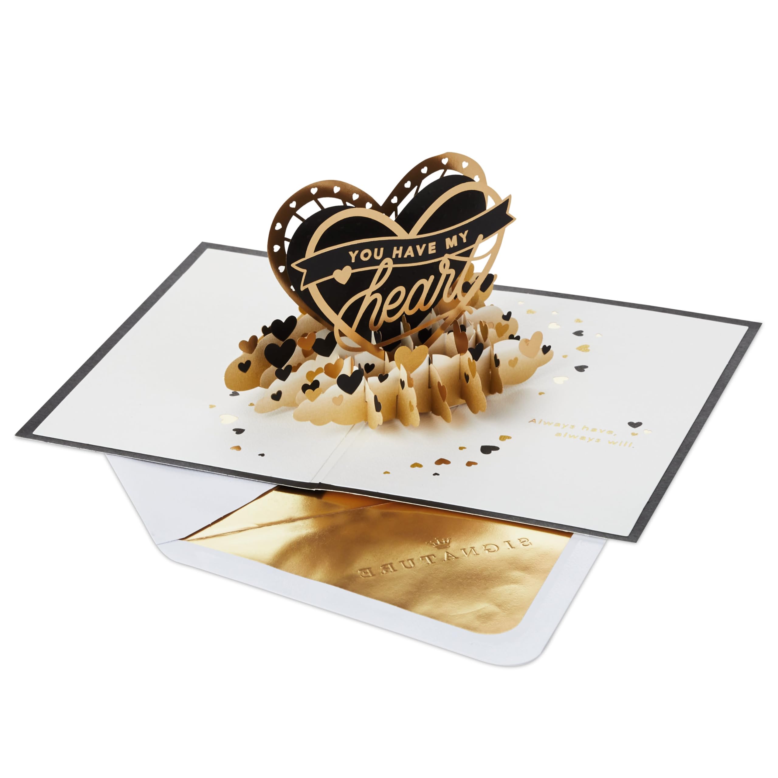 Hallmark Valentine's Day Pop Up Card (You Have My Heart) Signature Paper Wonder 3D Card for Anniversary, Love, Romantic Birthday, Sweetest Day