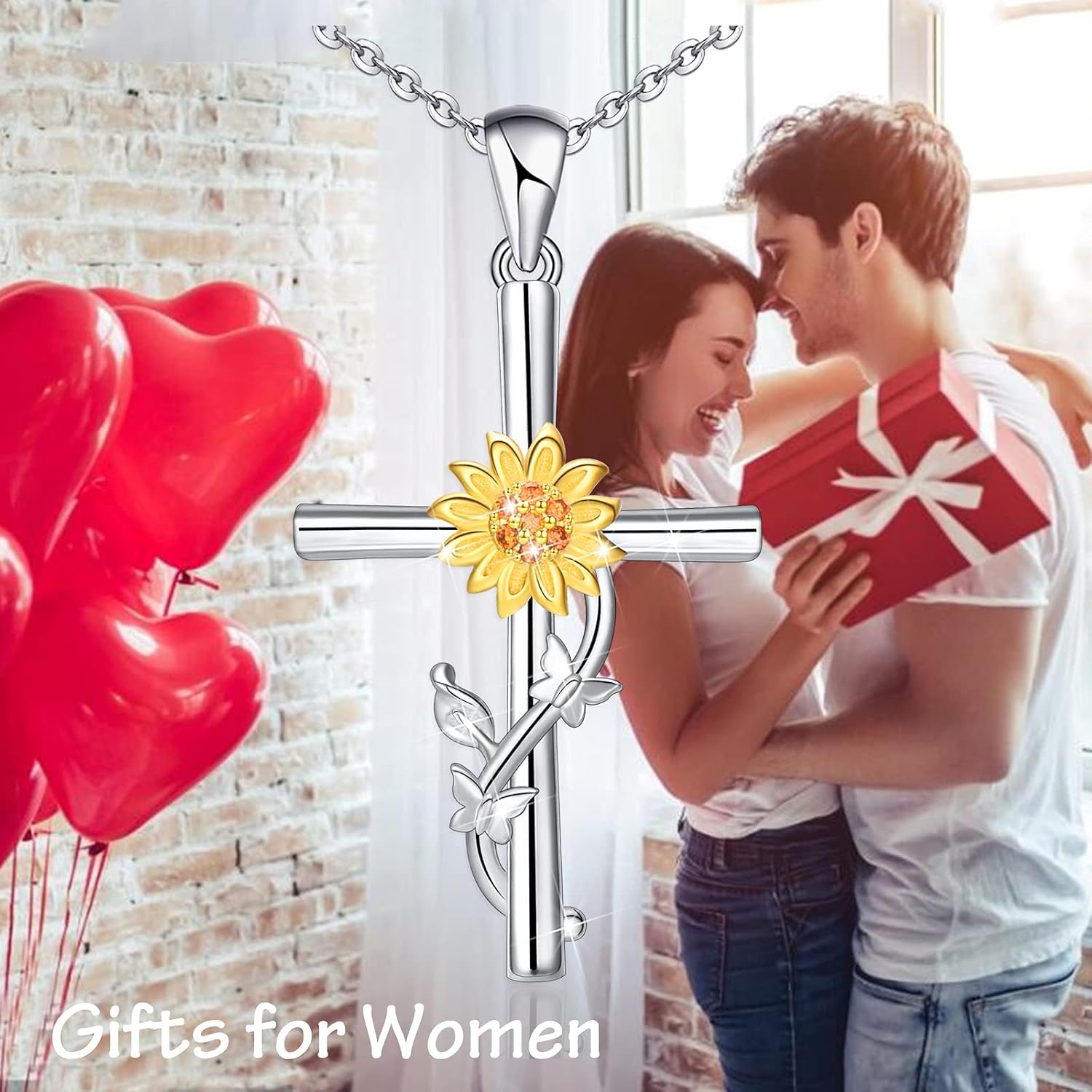 Distance Cross Necklace for Women 925 Sterling Silver Jewelry Pendant Necklace for Mom Wife Gift for Mother's Day or Birthday - Image 3