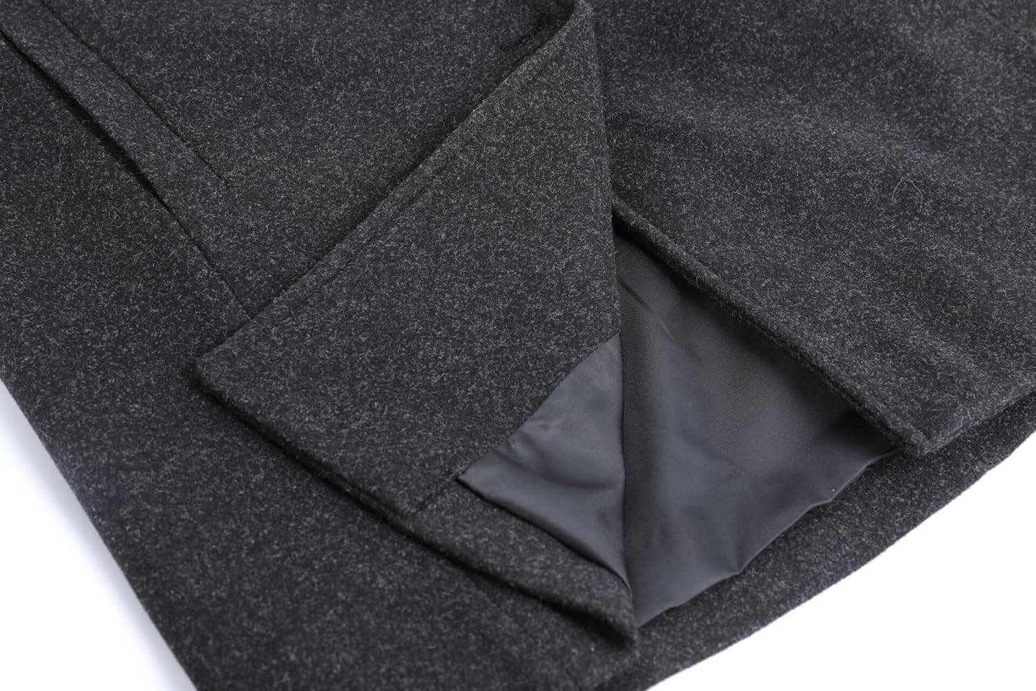 yoeasy Abrigo casual de mezcla de lana gruesa para mujer, cuello alto, botonadura única, abrigo de invierno de longitud media