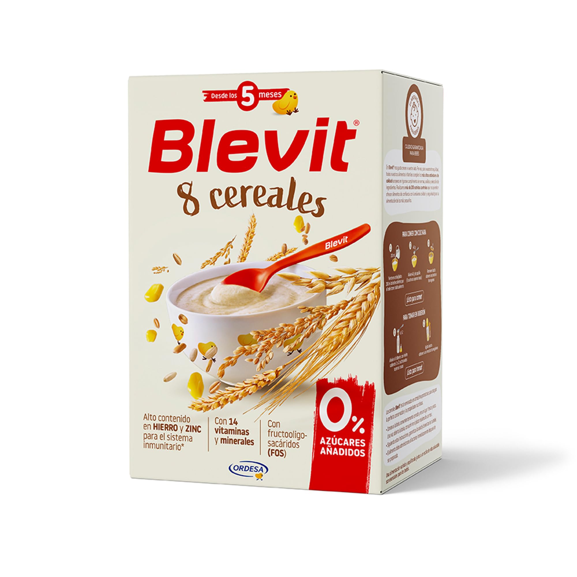 Blevit 8 Cereales 500g Papilla Bebé 5 Meses 14 Vitaminas y Minerales