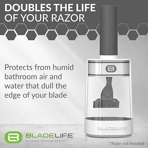 Miniatura 2 de BLADELIFE Dispositivo de almacenamiento de maquinilla de afeitar para mujeres y hombres, color gris oscuro, se adapta a todas las maquinillas de