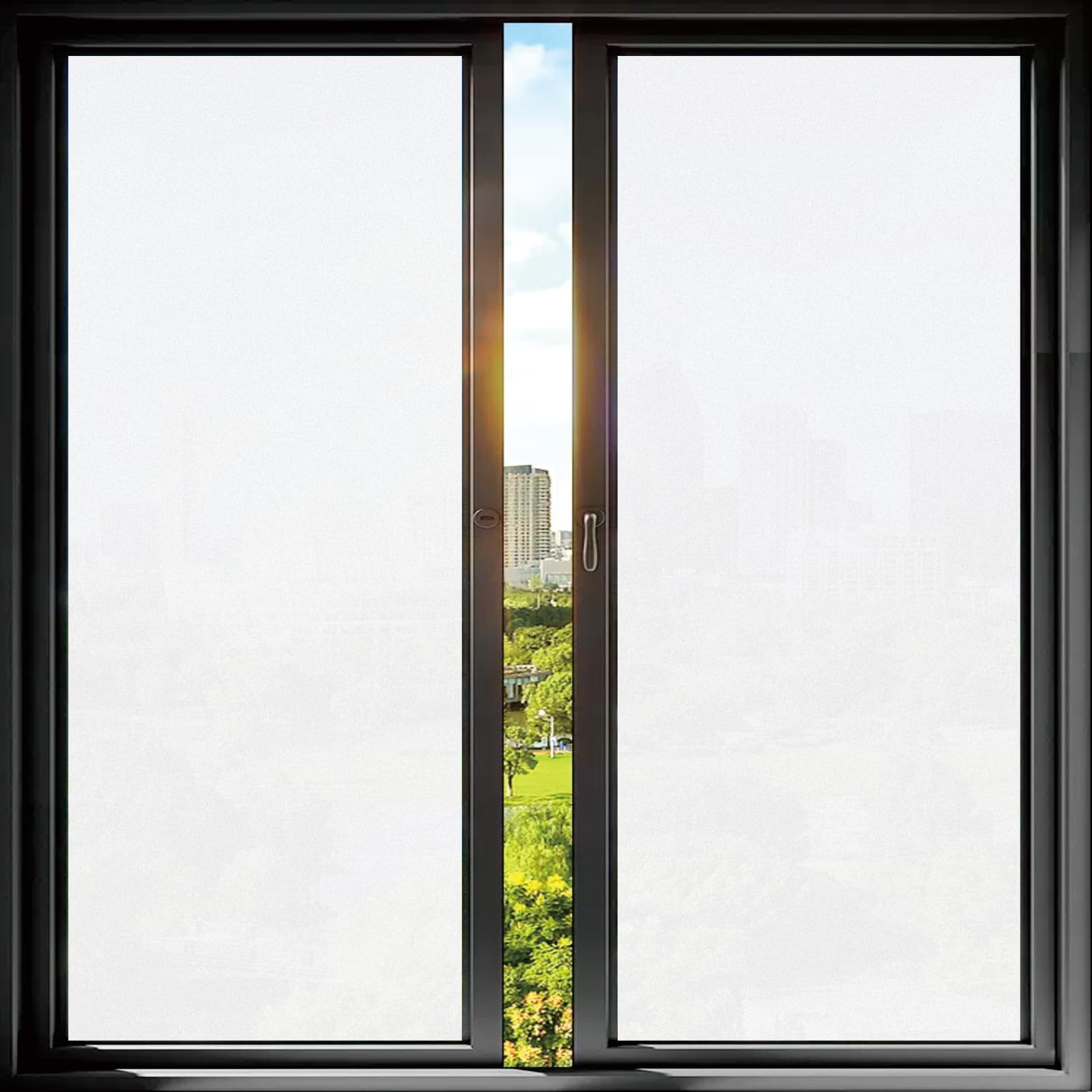 Vinilo Adhesivo Cristal 35 x 700 cm Electrostático sin Adhesivo, Anti-UV y Privacidad, Fácil de Cortar, Opaca Electricida Autoadhesiva para Hogar, Dormitorio, Blanco Mate