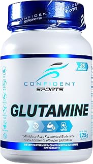 CONFIDENT SPORTS - 100% Pure Micronized – Pharmaceutical Grade – Glutamine Powder – 125 Gram – 25 Servings