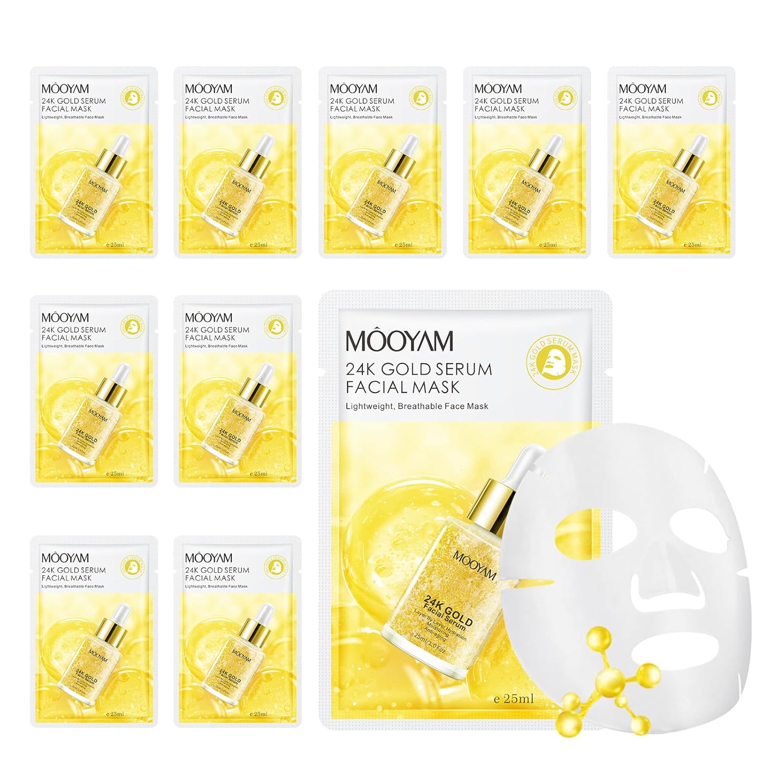 Facial Masks Skincare for Women,24K Gold Serum Moisturize Face Mask Sheet for Girl,Hydrating Face Mask for All Skin Types,Dry Skin & Sensitive Skin (10-Packs) Facial Masks Skincare for Women,24K Gold Serum Moisturize Face Mask Sheet for Girl,Hydrating Face Mask for All Skin Types,Dry Skin & Sensitive Skin (10-Packs)