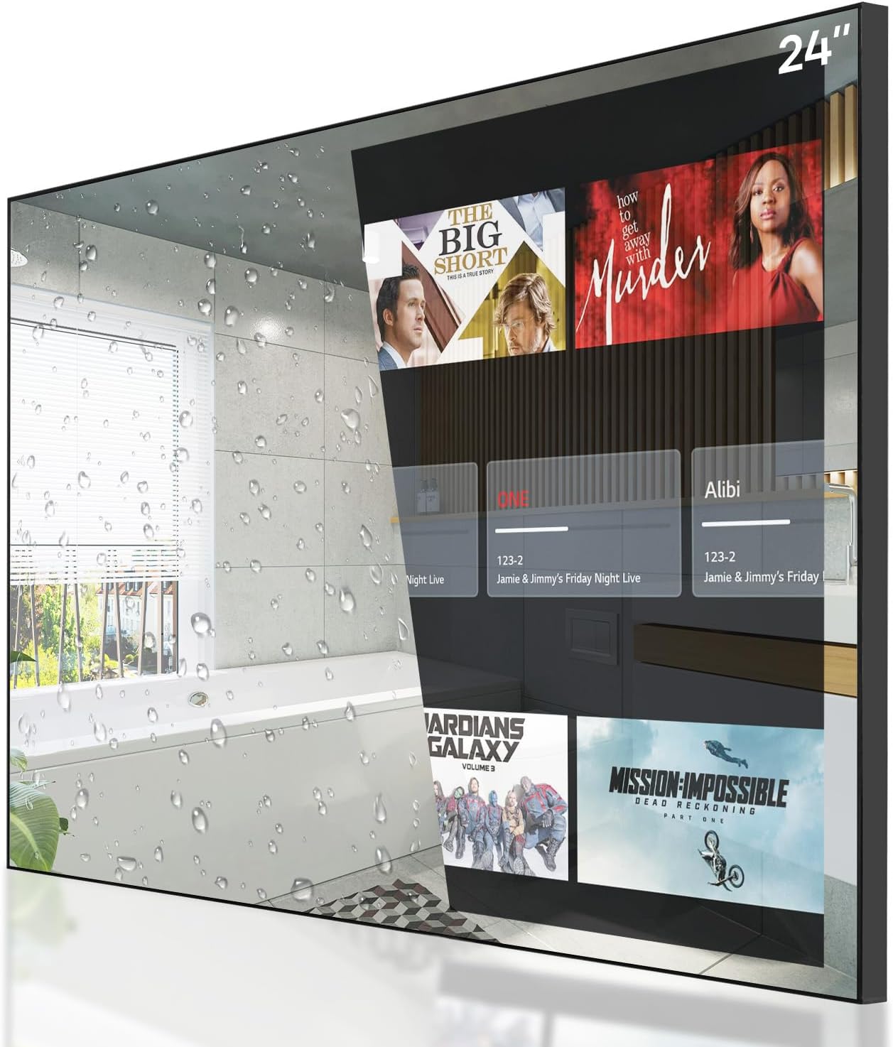 24 Inch Smart Mirror TV, Waterproof LED TV for Bathrooms and Hotels