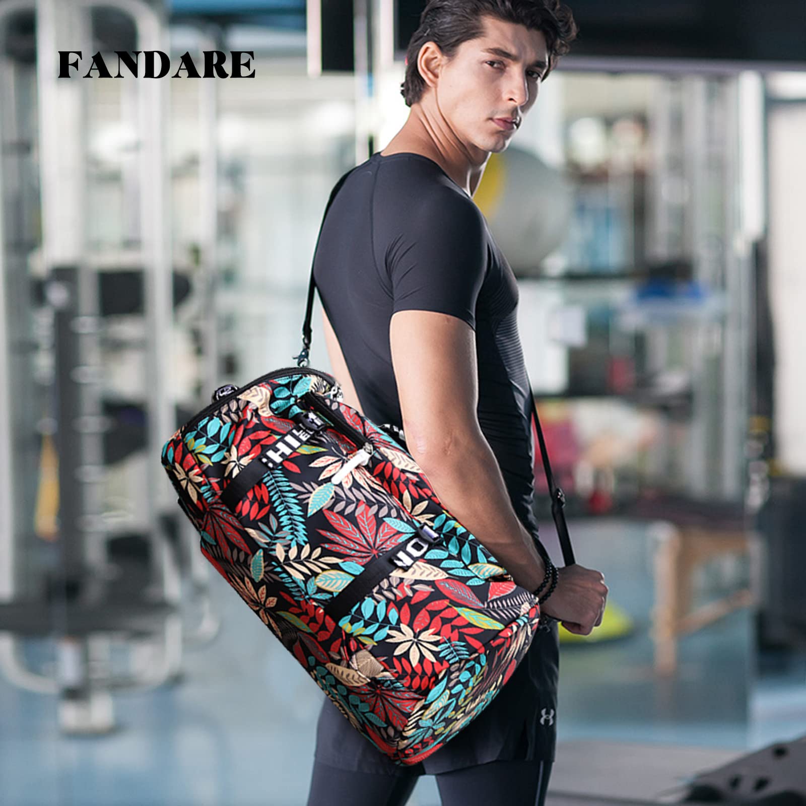 FANDARE Reisetaschen Sporttasche Laptop Tasche Damen Umhängetasche Herren Handgepäck Schultertasche Übernachtung Sporttasche Weekender Kliniktasche Schwimmtasche Trainingstasche Schultertasche