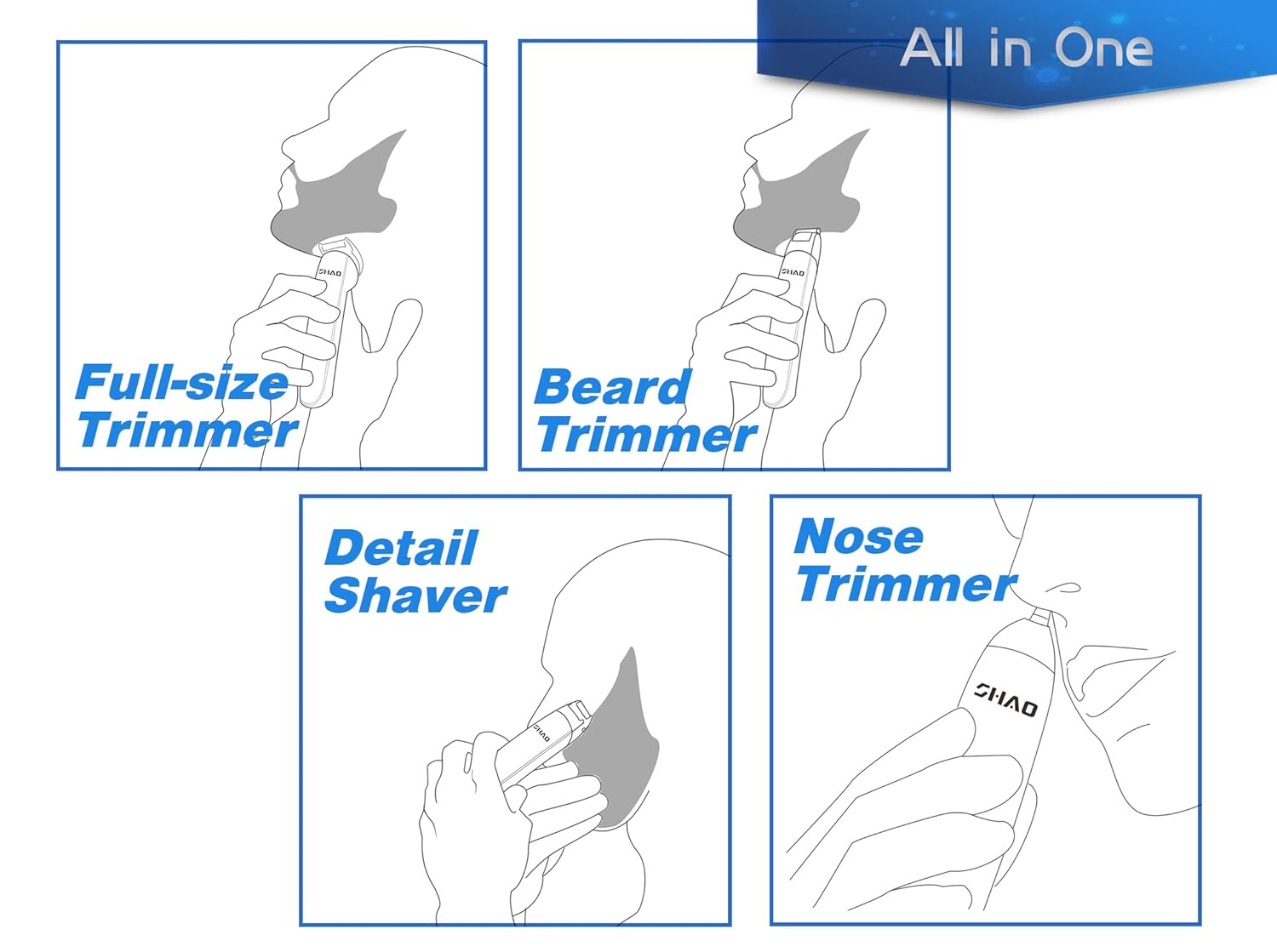 SHAO RCF-2059 Trimmer with various attachment heads
