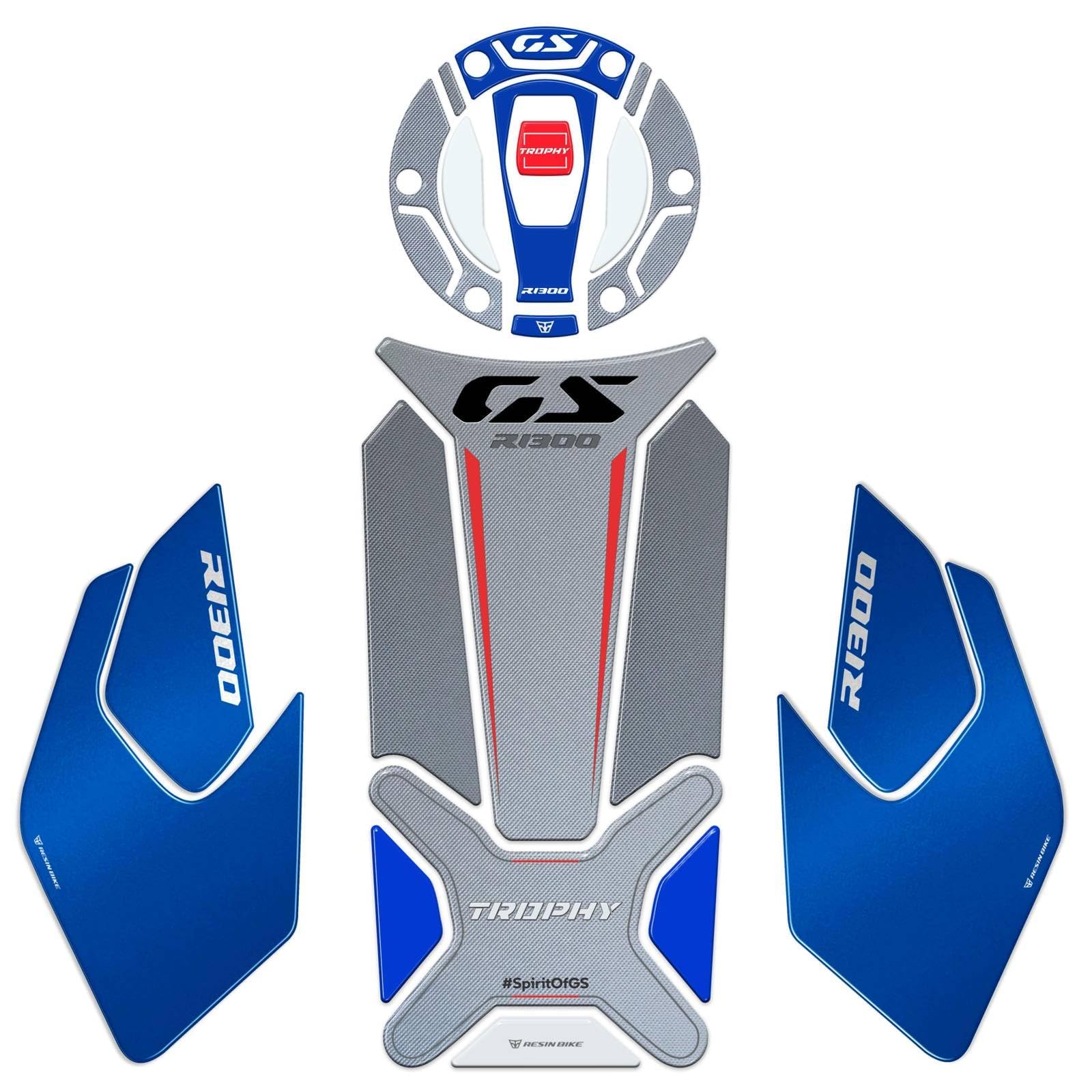Resin Bike Adesivi Moto Compatibile con BMW R 1300 GS Adventure 2025-2026. Protezione Grip Moto Battitacco da Urti e Graffi. Coppia di Adesivi 3D Resinati Made in Italy