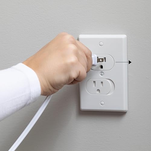 Miniatura 2 de Qdos Safety Cubierta universal de salida de cierre automático | Blanco | Placa de pared de gran tamaño cubre imperfecciones en recortes de paneles