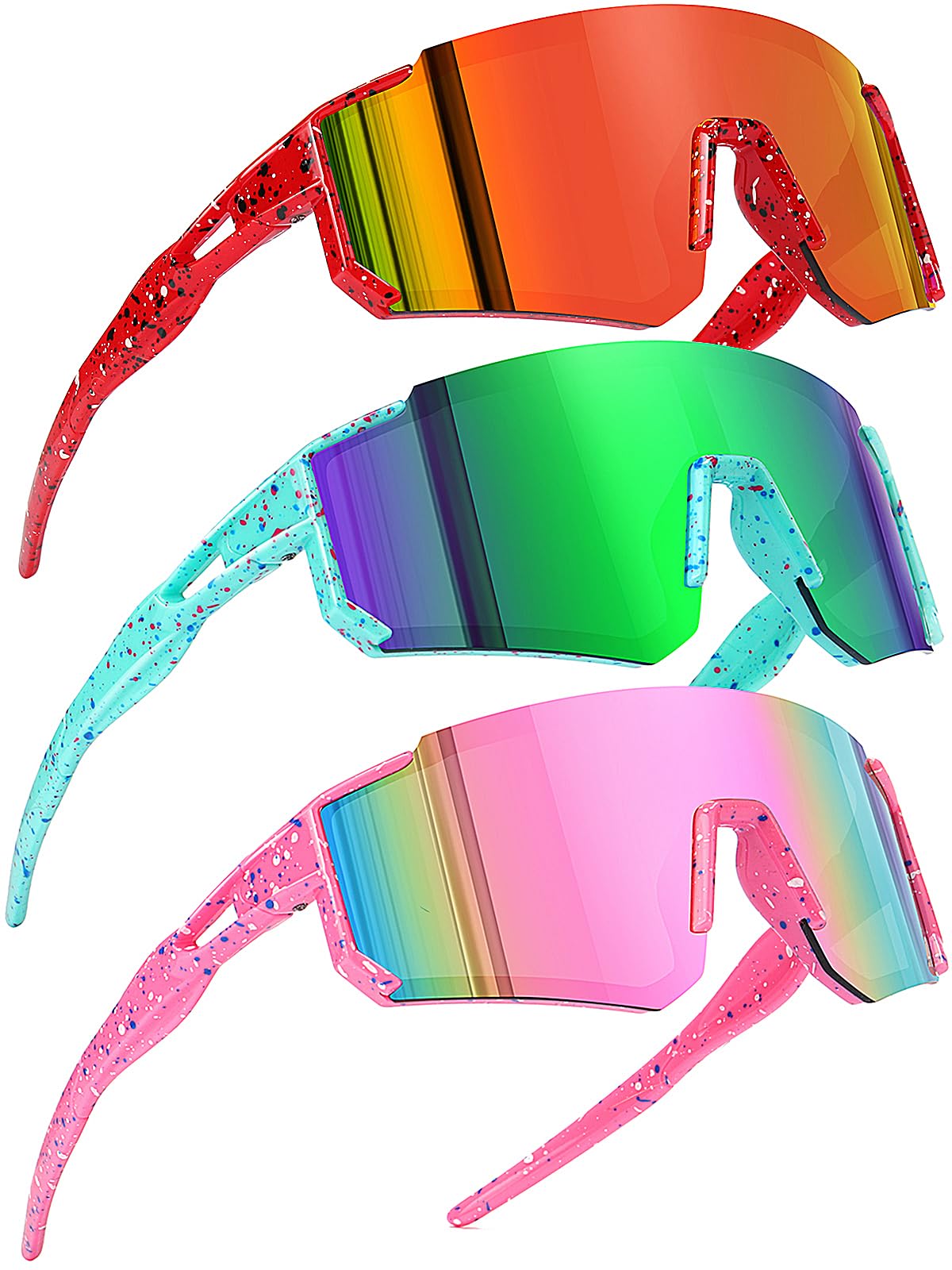 SEKKAF Youth Baseball Sunglasses Kids Sports Sunglasses for Boys Girls Softball Cycling Glasses UV400 Protection