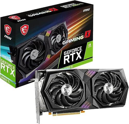 MSI Gaming GeForce RTX 3060 Ti LHR 8GB GDRR6 256-Bit HDMI/DP Nvlink Torx Fan 4 RGB Ampere Architecture OC Graphics Card (RTX 3060 Ti Gaming X 8G LHR)