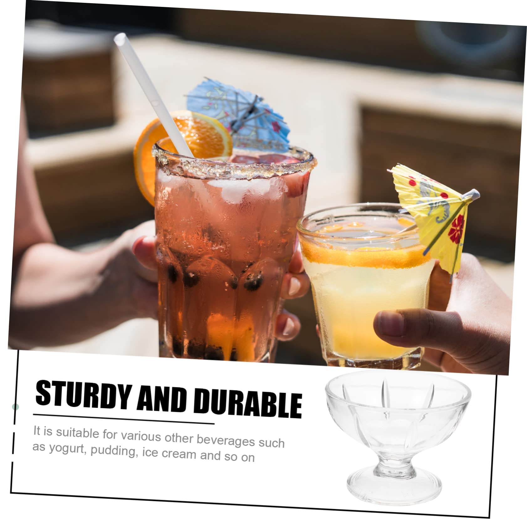 FOYTOKI 4pcs Ice Cream Cup Dessert Shooter Cup Condiment Containers Mini Parfait Cups Dessert Tasting Bowl Condiment Cups Drinking Cup Trifle Bowl Dessert Cups Juice Containers Clear Cups