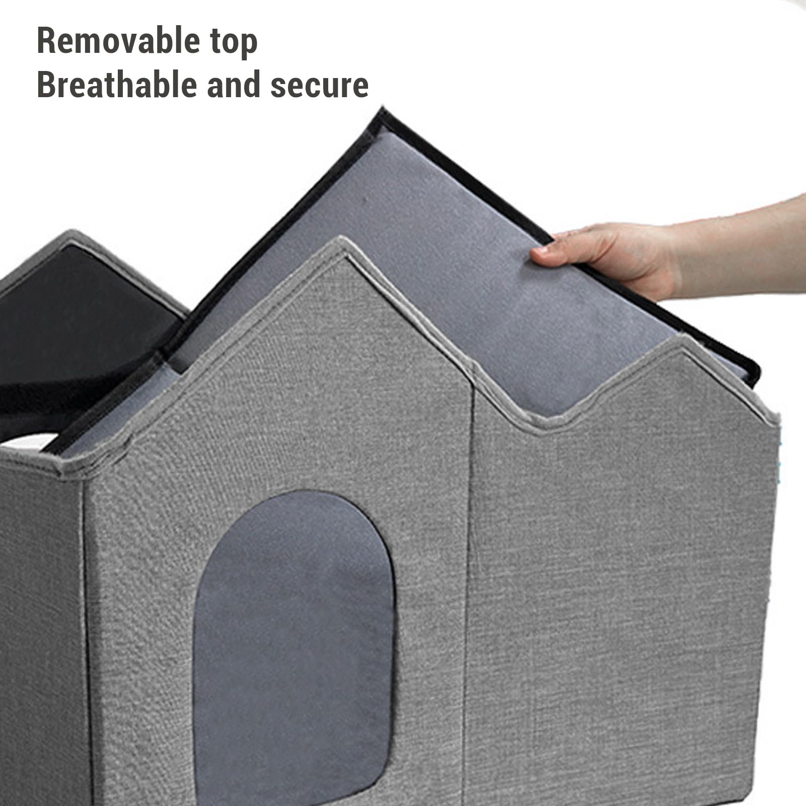 Sxhlseller Tenda Rifugio per Gatti Resistente all'acqua |Spaziosa Cuccia per Gatti Chiusa per Interni Ed Esterni, Rifugio Portatile per la Privacy per Piccoli Spazi, Grigio Scuro 64x43x39 Cm