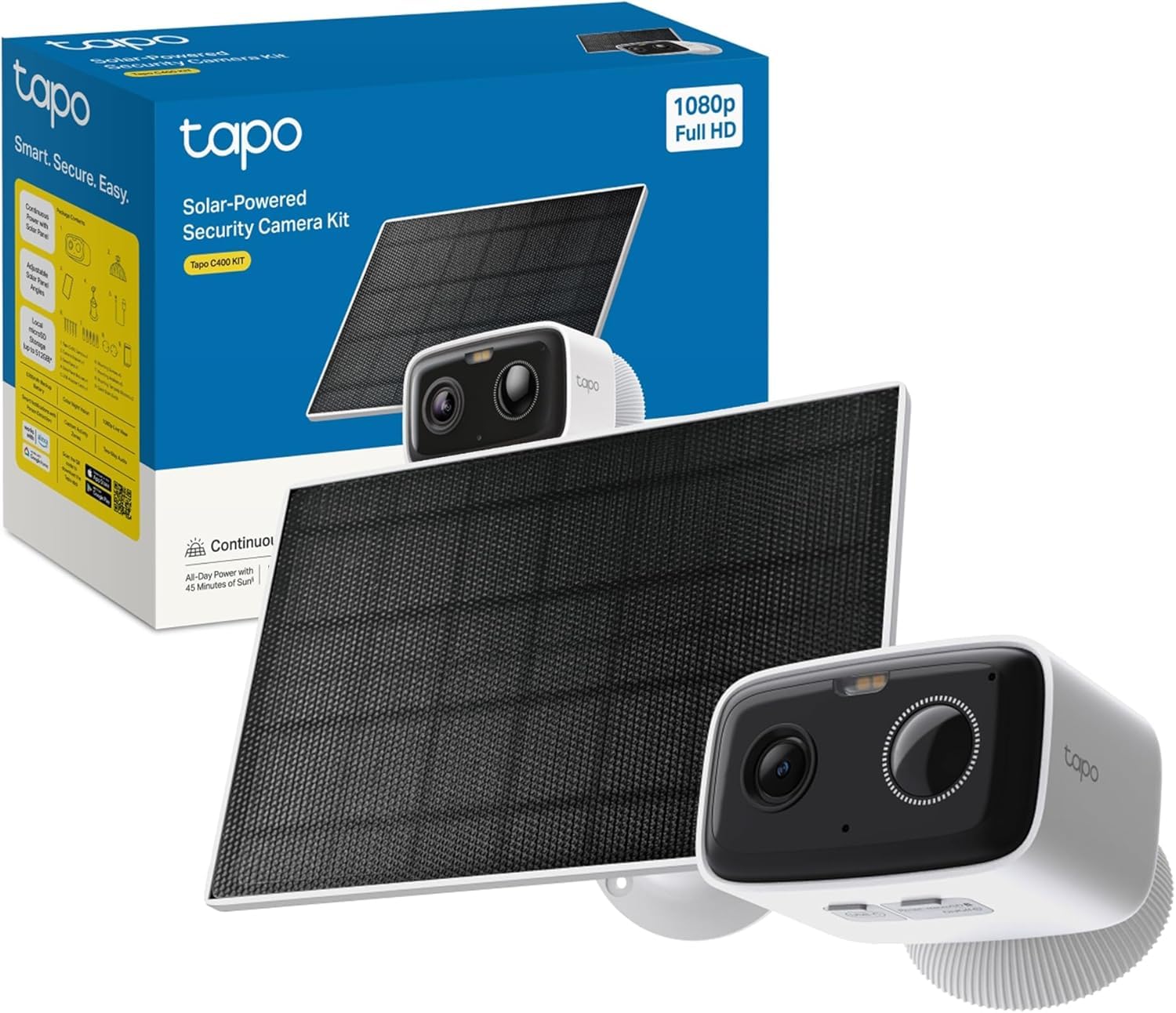 Tapo C400 Kit - 1080P Wireless Solar Security Camera with Long Lasting Battery, MicroSD/Cloud Storage, People Detection
