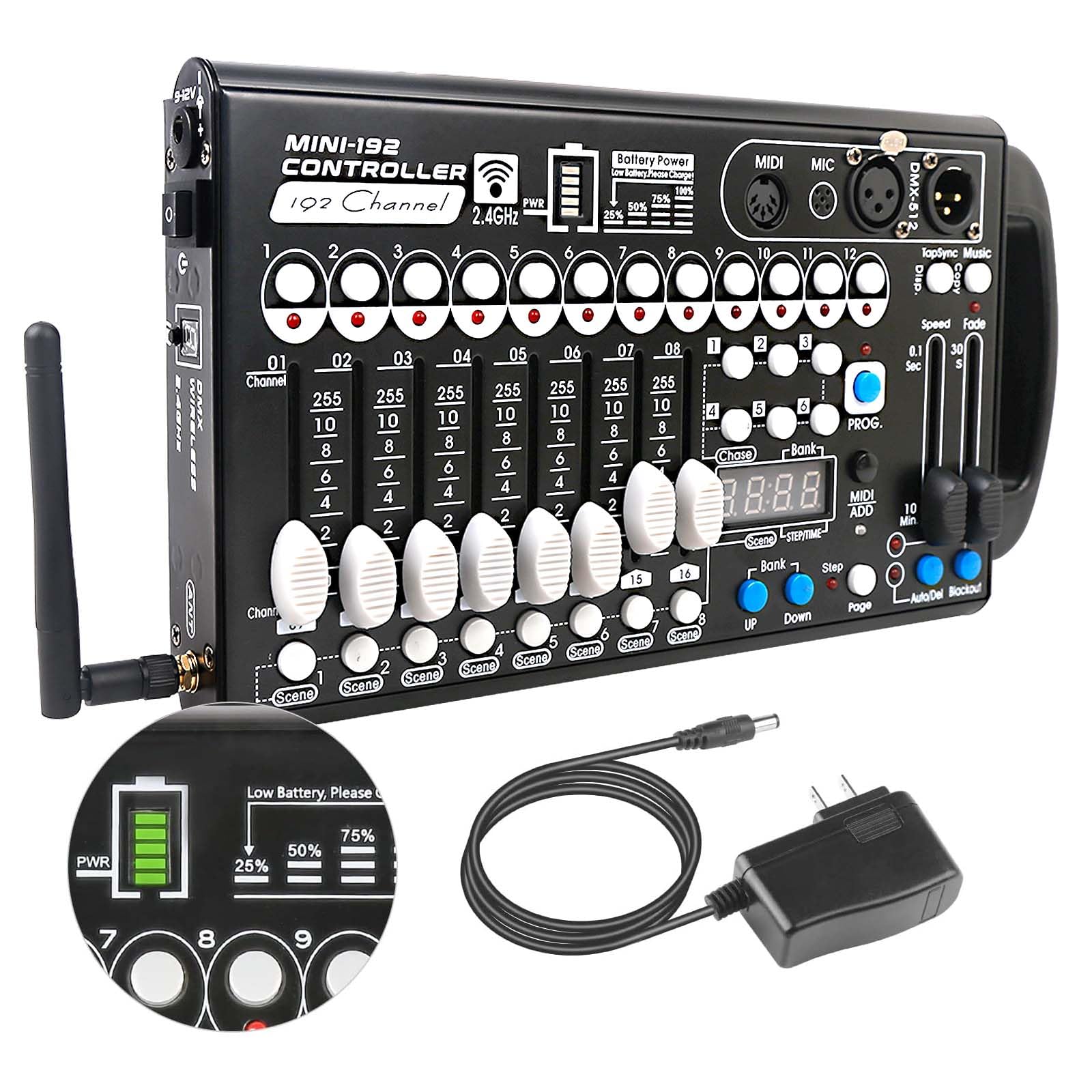 Amazon.com: Battery DMX Controller Wireless with MIDI, DMX Board