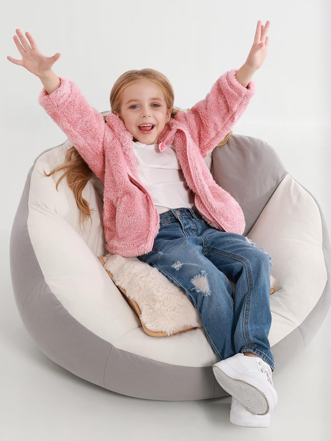 Kids Toddler Fleece Jackets Zip Up Stand Collar Coat Fuzzy Outerwear for Boys Girls Clothes 2T 3T 4T 5T 6T 7-8 Years - Image 5