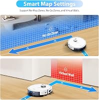 Tikom G8000 Robotporszívó Feltörlő Funkcióval - 2700Pa WiFi Szívóerő, 2 Órás Üzemidő, Amazon Echo és Google Home Kompatibilis, Fehér 6