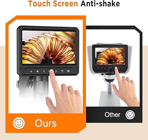 Miniatura 6 de Microscopio digital con pantalla de 7 pulgadas, microscopio de monedas 1080P 1200X con sensor de cámara de 12MP, microscopio de soldadura para