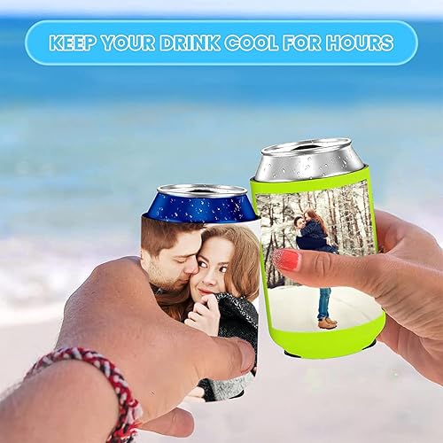 Miniatura 6 de Juego de 5 enfriadores de cerveza personalizados, soporte aislado personalizado para botellas de bebidas, soporte de cerveza personalizado mantiene