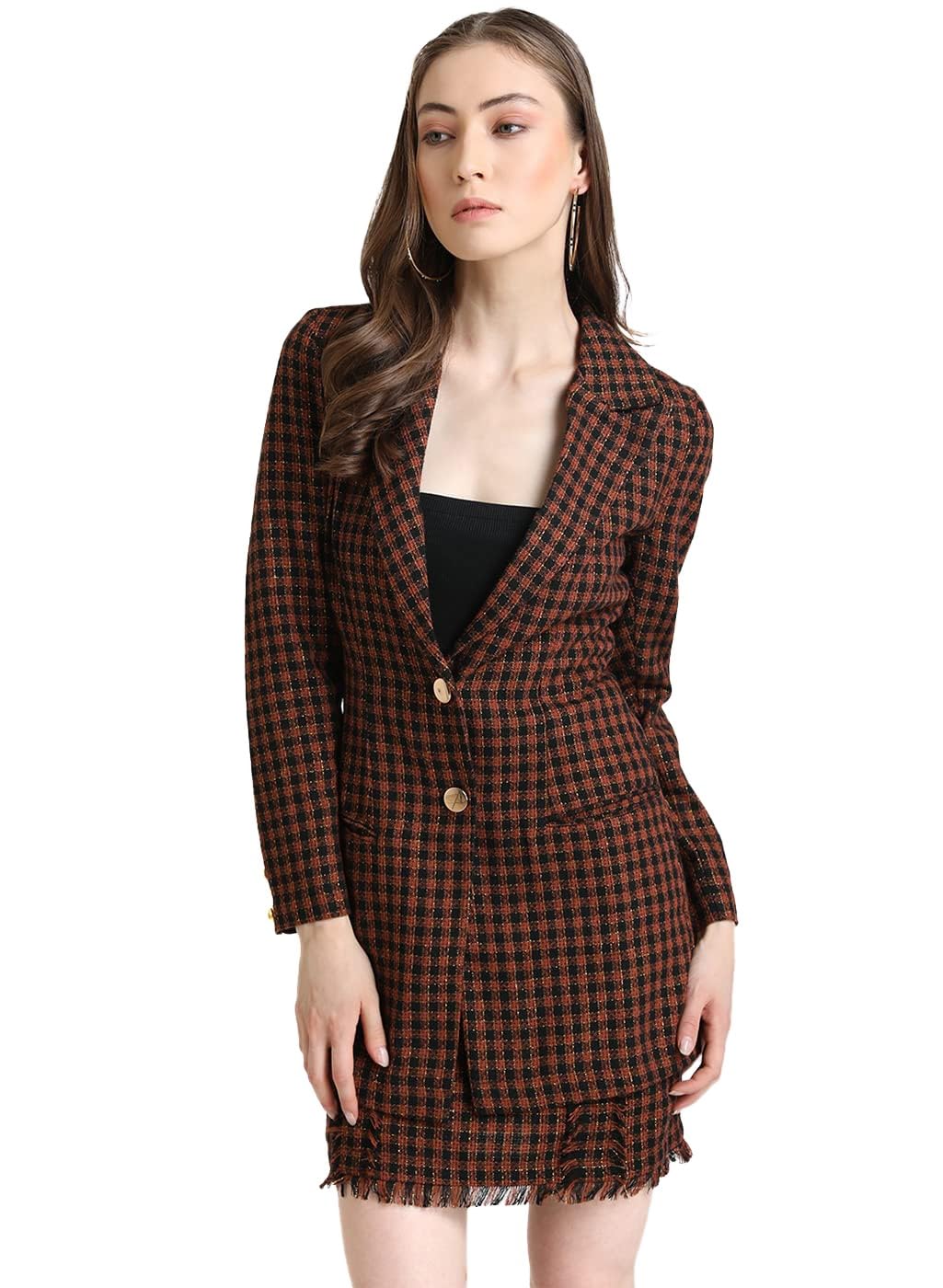 KazoJACQUARD OVERCOAT WITH NOTCH COLLAR