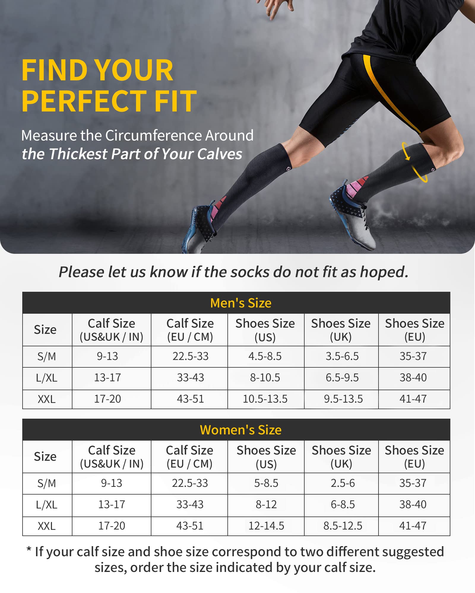 CAMBIVO Calze Compressione Graduata Donna e Uomo 2 Paia, Calze Elastiche a Compressione Graduata per Sport, Running, Trekking, Viaggio in Aereo