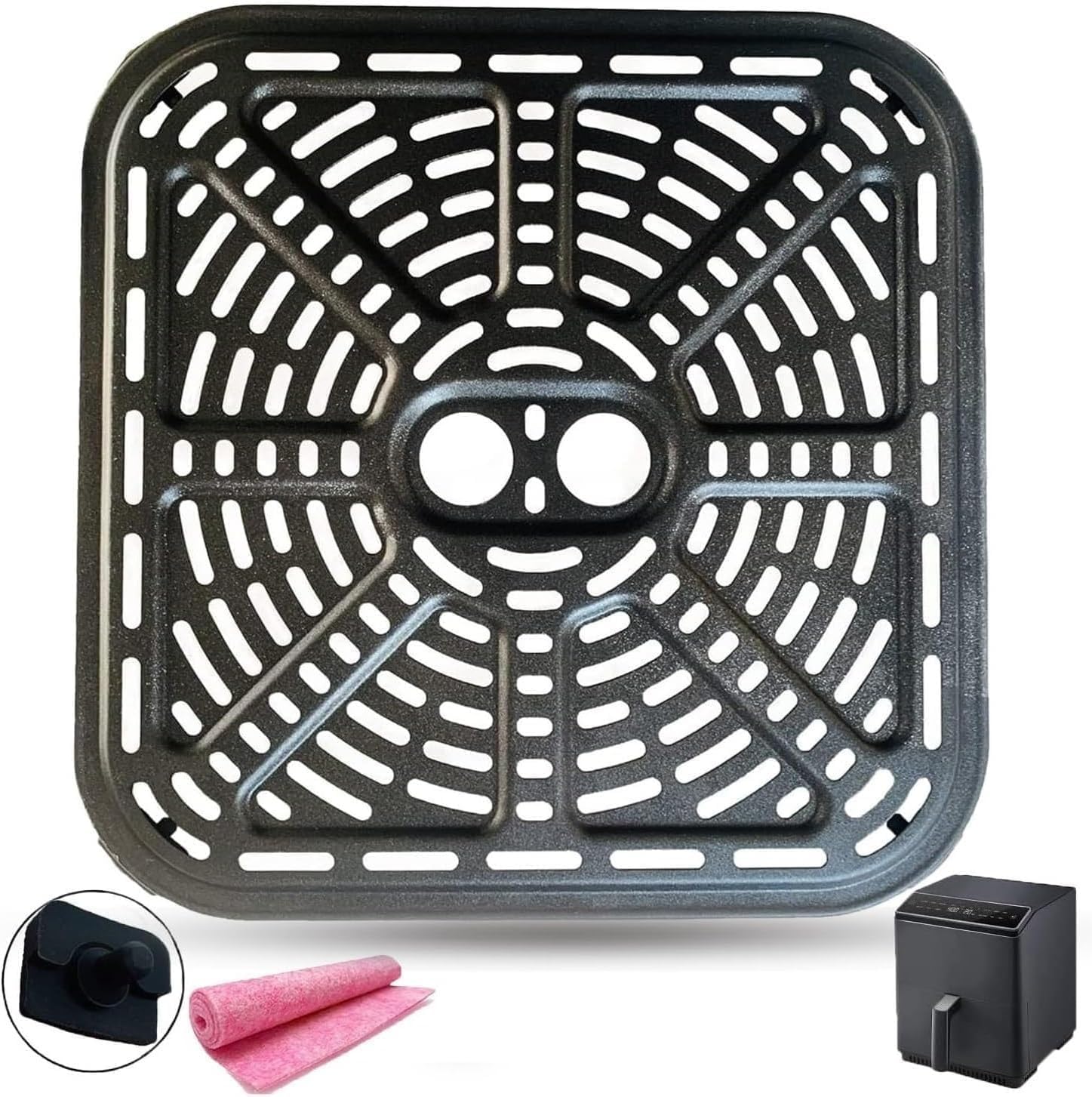 Air Fryer Grill Pan for Cosori 6.8QT Air Fryers, Upgraded Replacement Grill Plate Grate Crisper Tray Plate Rack Grid Shelf for COSORI 6.8 Quart Air Fryer, Nonstick, Dishwasher Safe