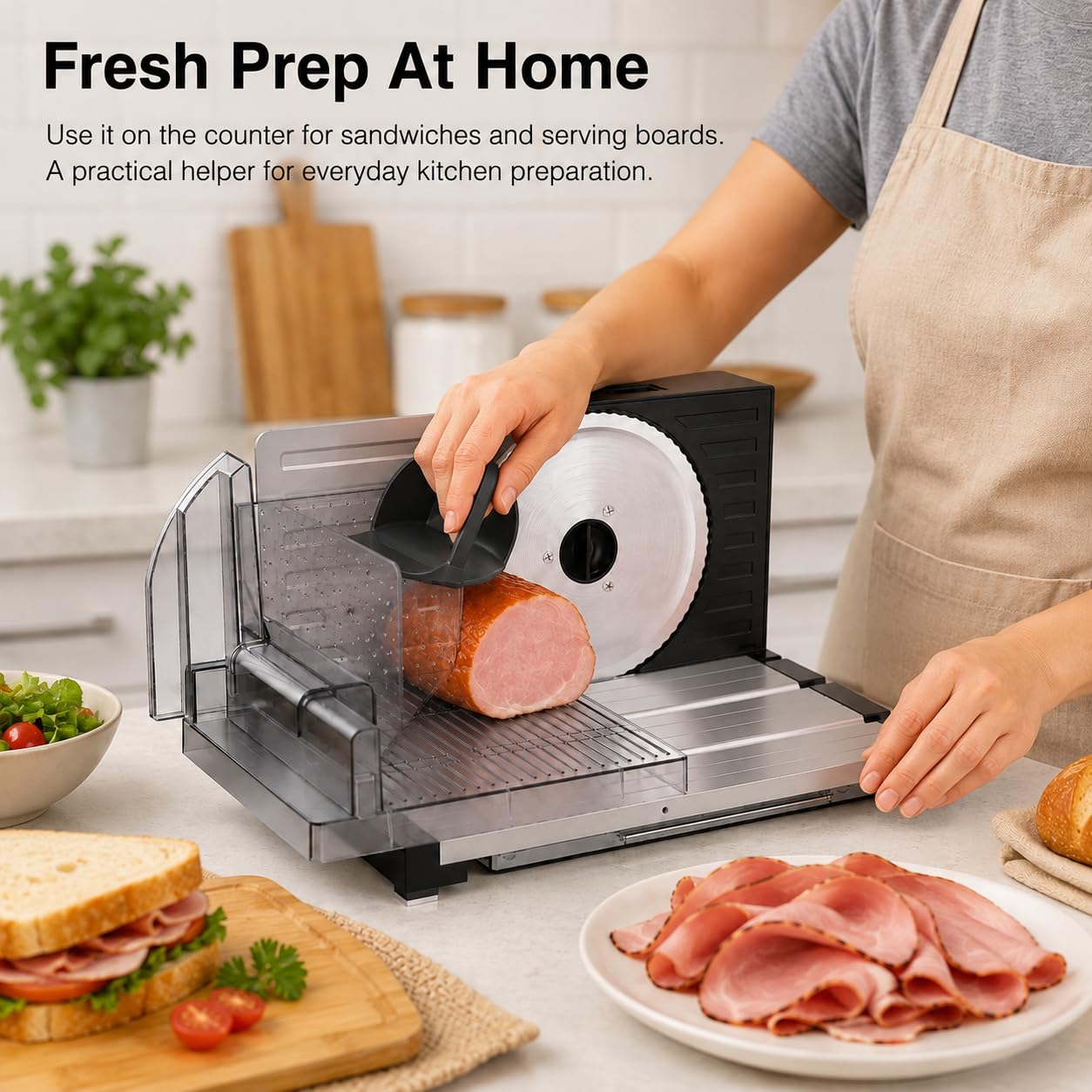 Machine à Trancher la Viande Pliable pour la Maison, Coupe à Double120W