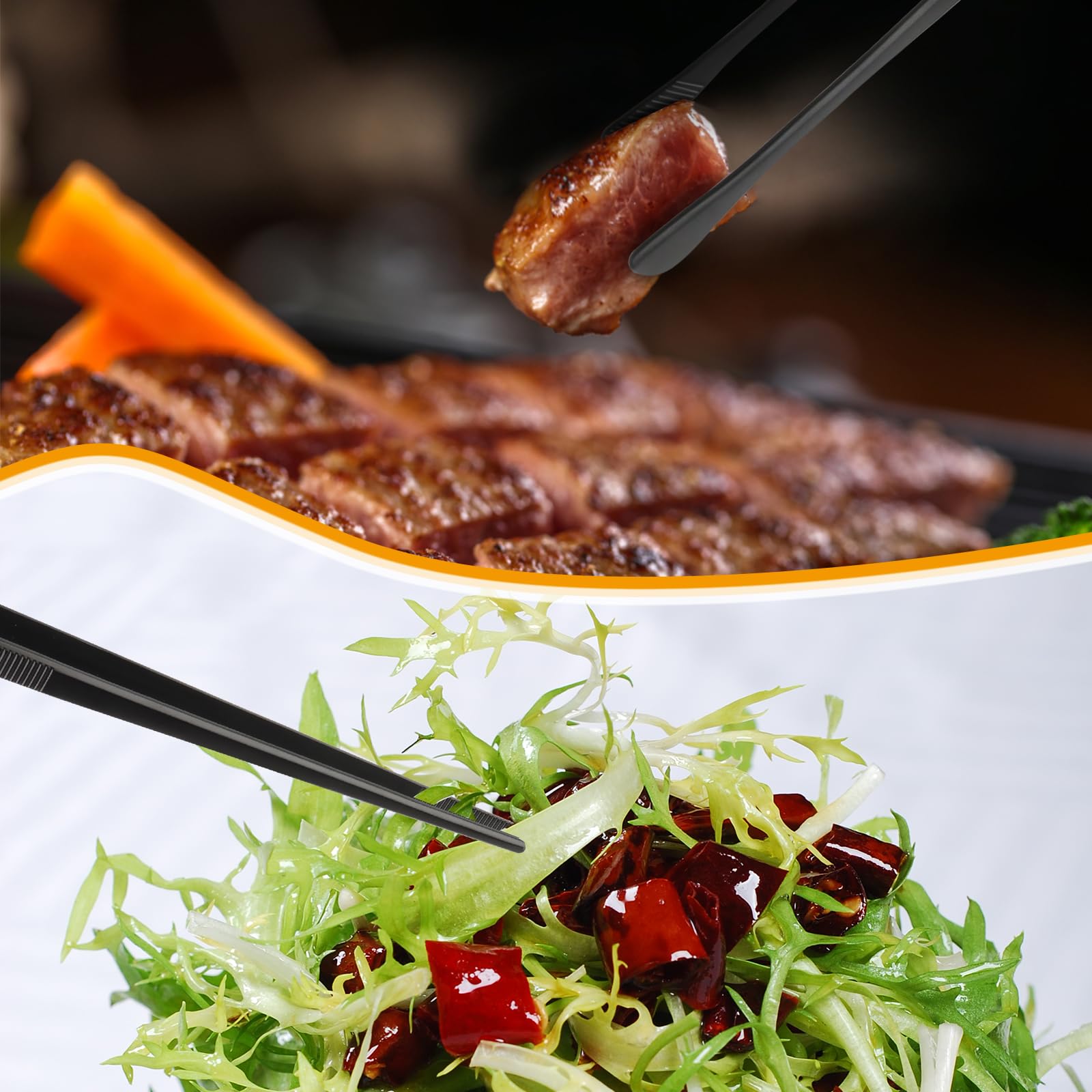 The Precise Touch Küchenpinzetten-Set – 30,5 Cm Lange Edelstahl-Zangen Für Steak & Garnitur