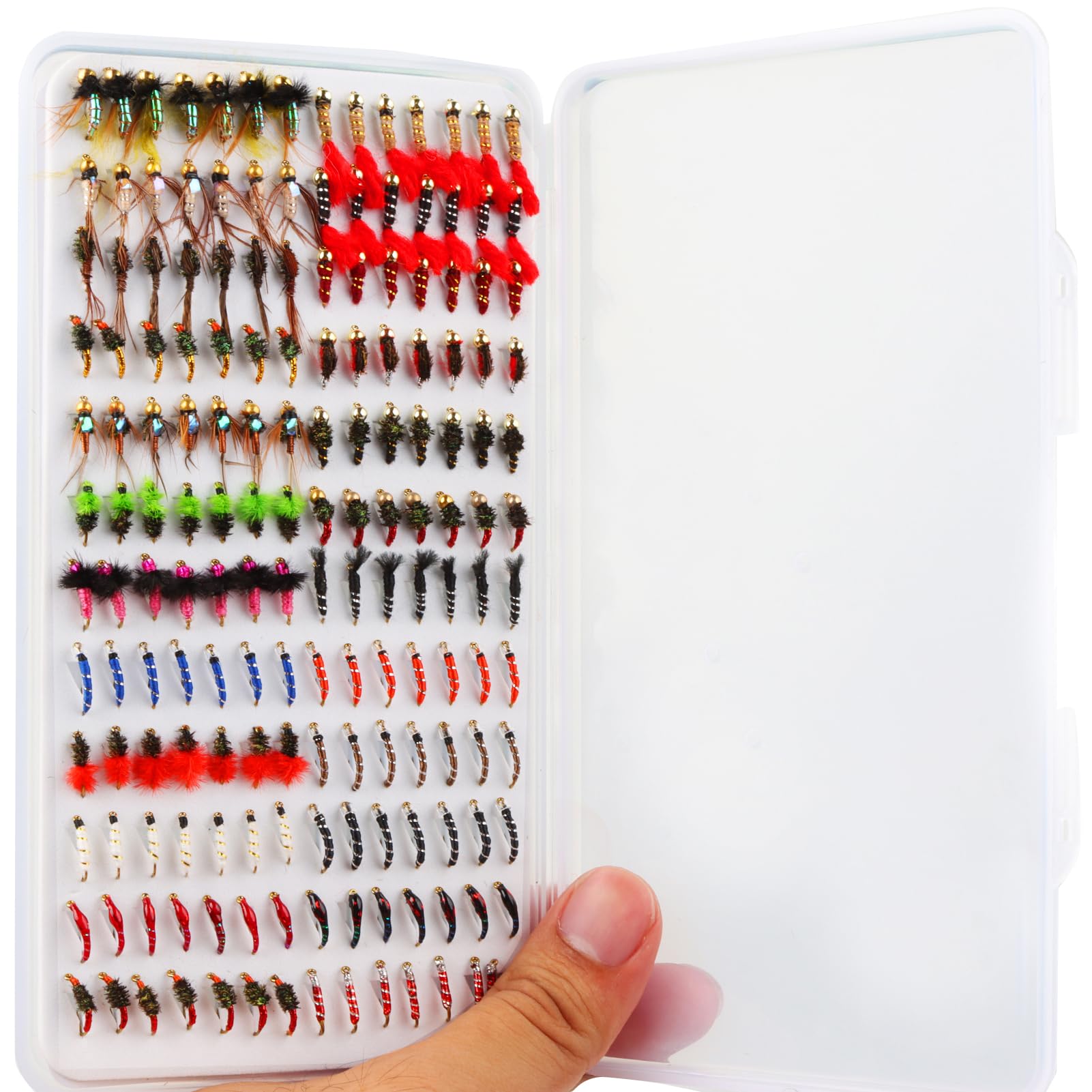 Nymphs for Fly Fishing Flies 168pcs Kit Accessories Lures Trout with Fly Box