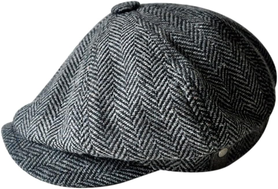 Mens Vintage Style 'Shelby' Cloth Cap Hat Twill Cabbie Hat Newsboy