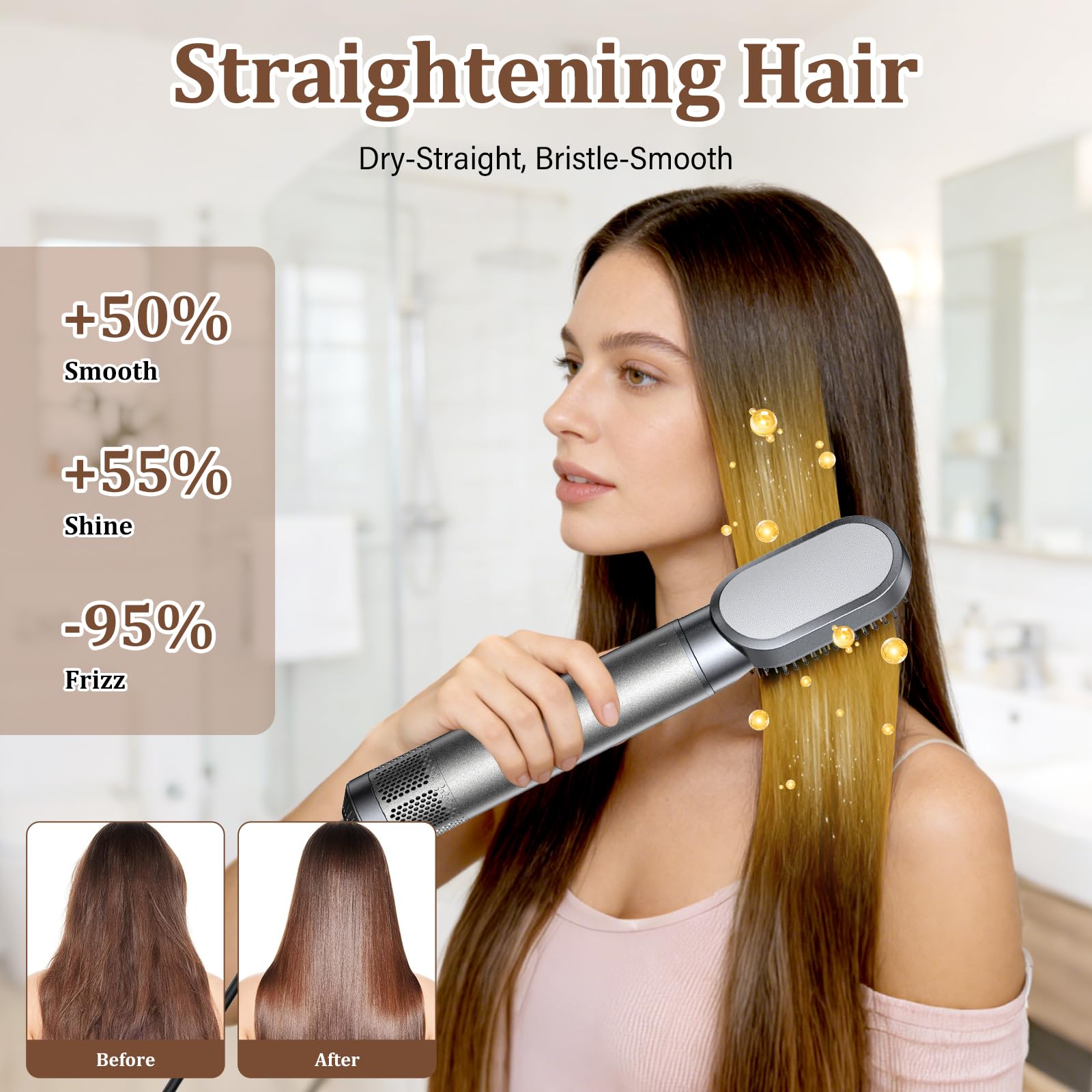 Styler per capelli 5 in 1, asciugacapelli agli ioni, multiuso, spazzola ad aria calda professionale, ferro arricciacapelli automatico, piastra per capelli, per styling, volumizzazione, arricciatura