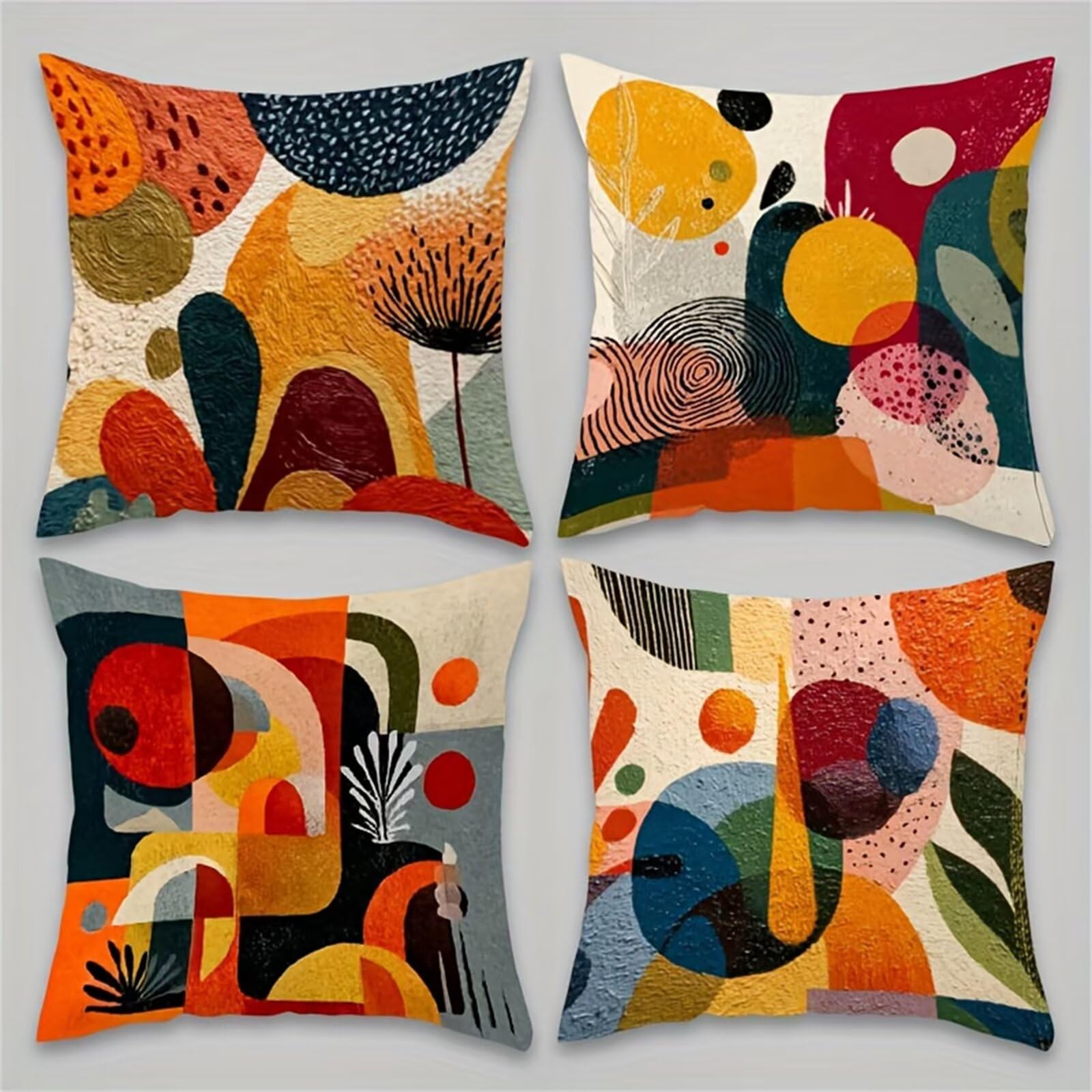 Housses de coussin 45x45 cm en lin lot de 4 décoration salon