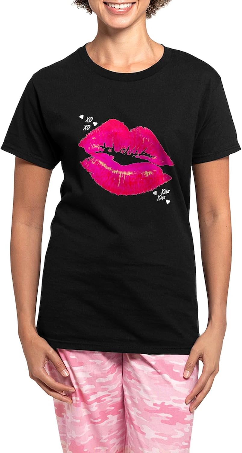CafePress LIP PRINT Women's Dark Pajamas Womens Novelty PJ Sleepwear