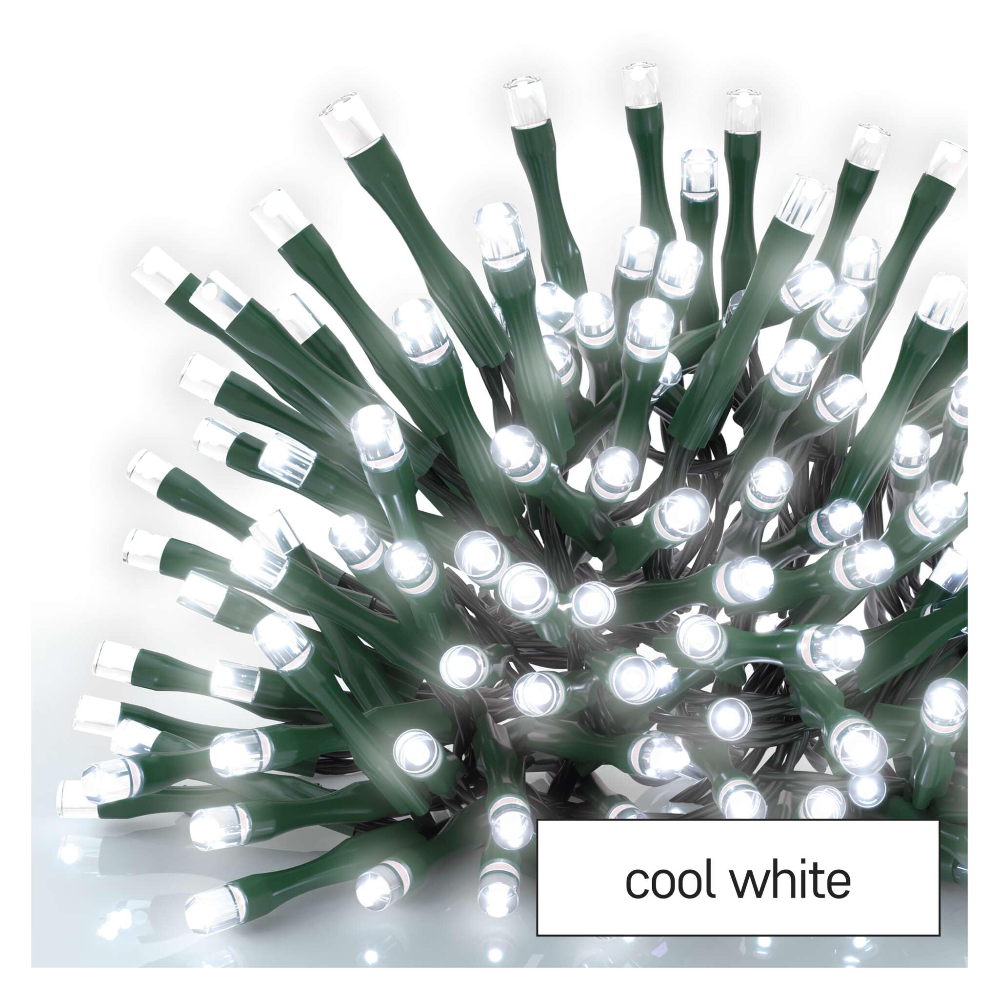 EMOS LED-Eisregen Lichterkette, 10m Weihnachtslichterkette + 5m Zuleitung, 600 LEDs, 8 Lichtmodi, Netzteil mit Timer 6h/18h, IP44 für Innen und Außen, Kaltweiß