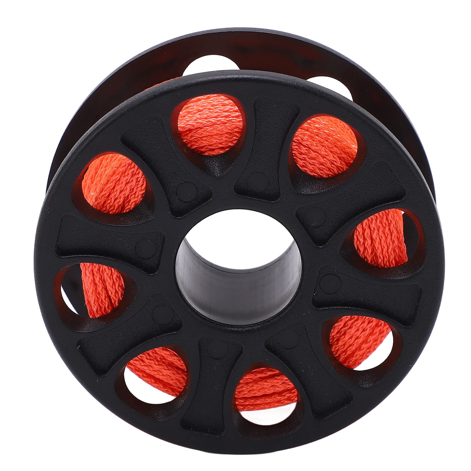 Diving Spool, Fluorescent Wire Diving Finger Spool Handheld with Double Ended Snap Clip for Cave Diving (Black)