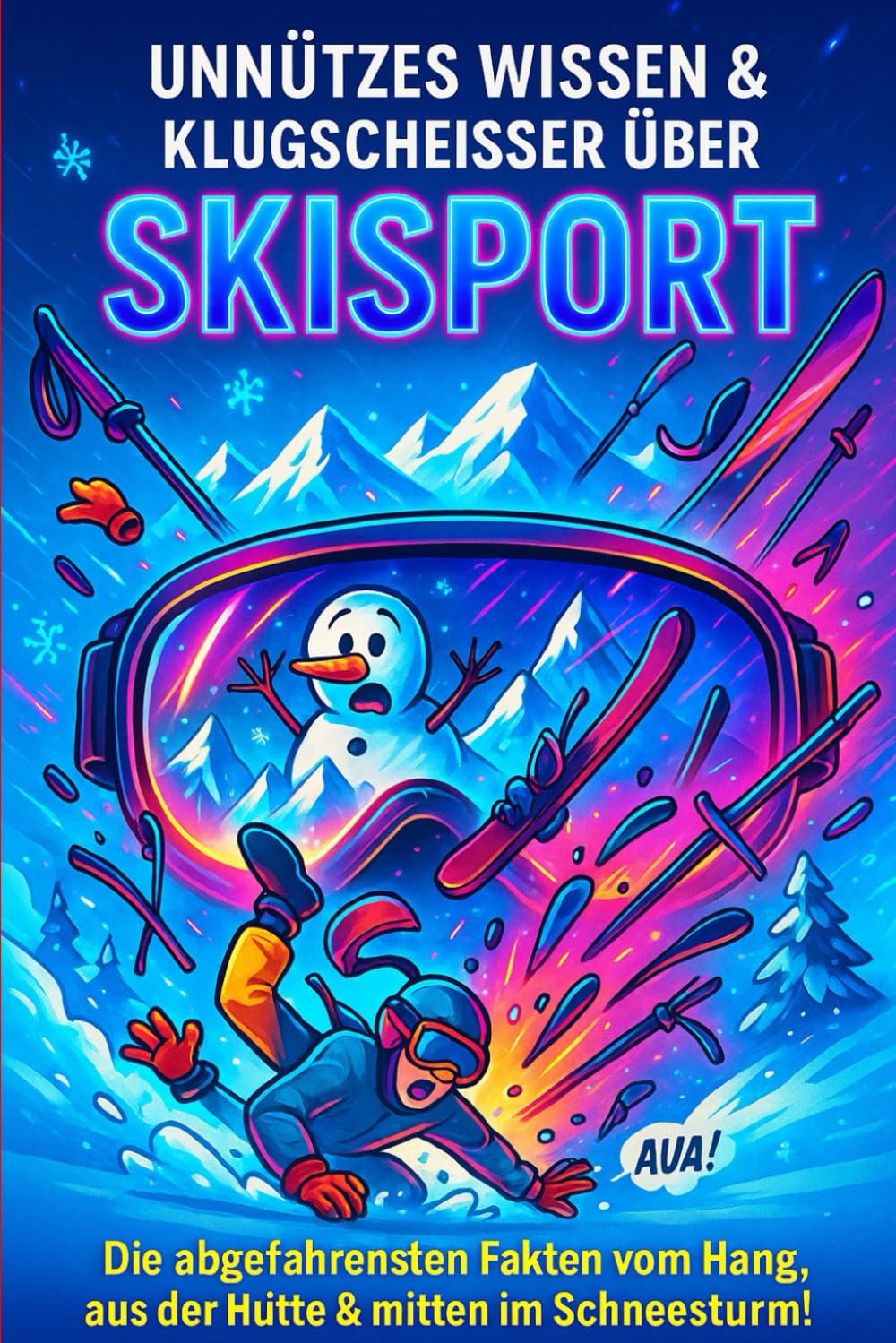 „Skisport – Klugscheißerwissen & unnütze Fakten“: Der humorvolle Überlebensguide für alle, die frieren, fallen und trotzdem wieder rauf wollen.