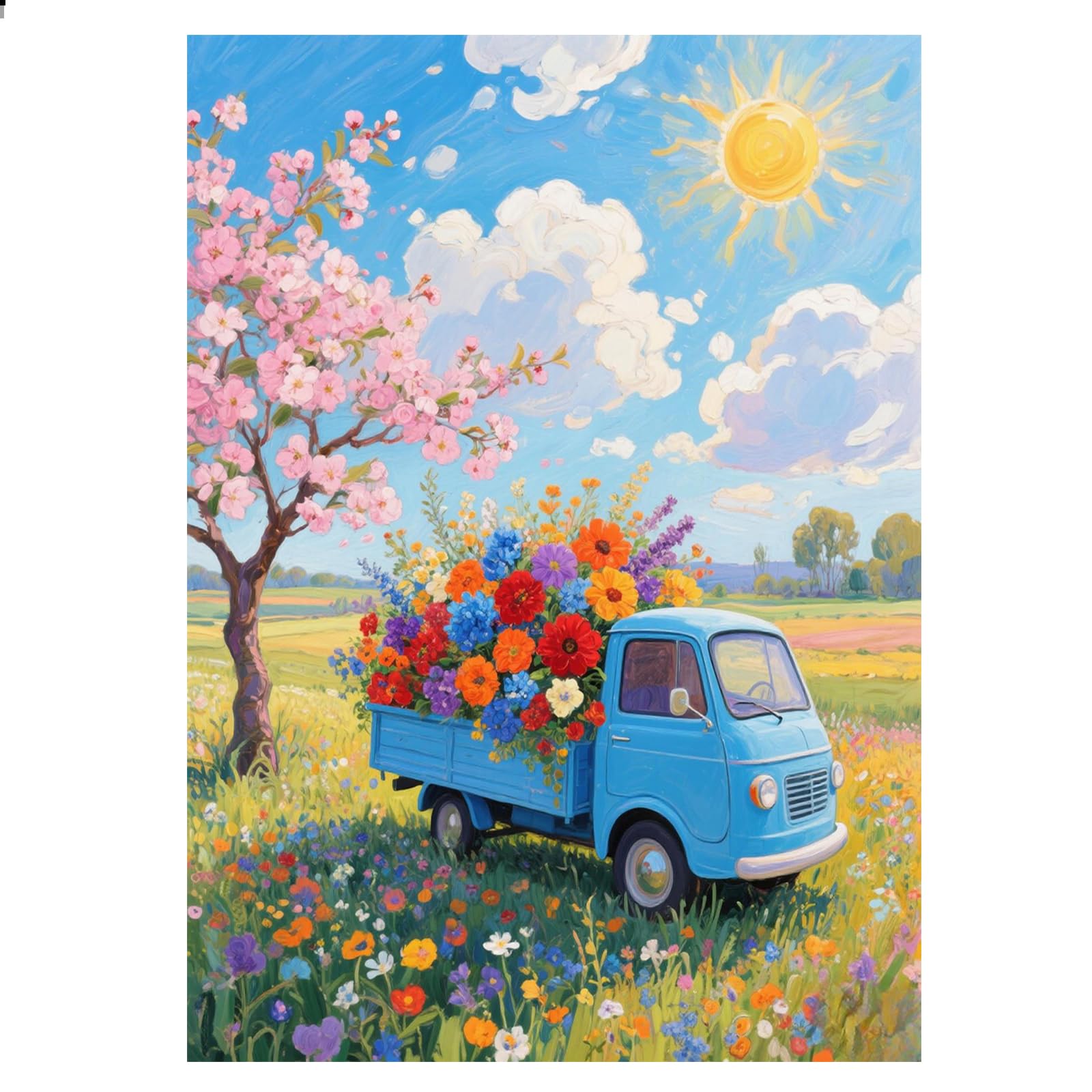 JISHSHAY ダイヤモンドアート 風景 丸いビーズ 30x40cm ダイヤモンドアート キット 花 ビーズアート 車 ダイヤモンド アート ダイアモンドアート セット 手作りキット 大人向け diamond painting